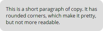 paragraph element with rounded corners