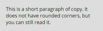 paragraph element without rounded corners